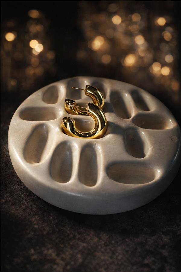 Sierra07 Kararmaz Çelik Kalın Halka Küpe